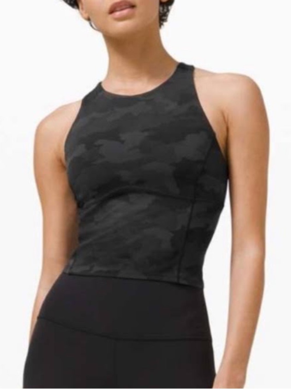 Lululemon Align High Neck Tank Top - Black camo